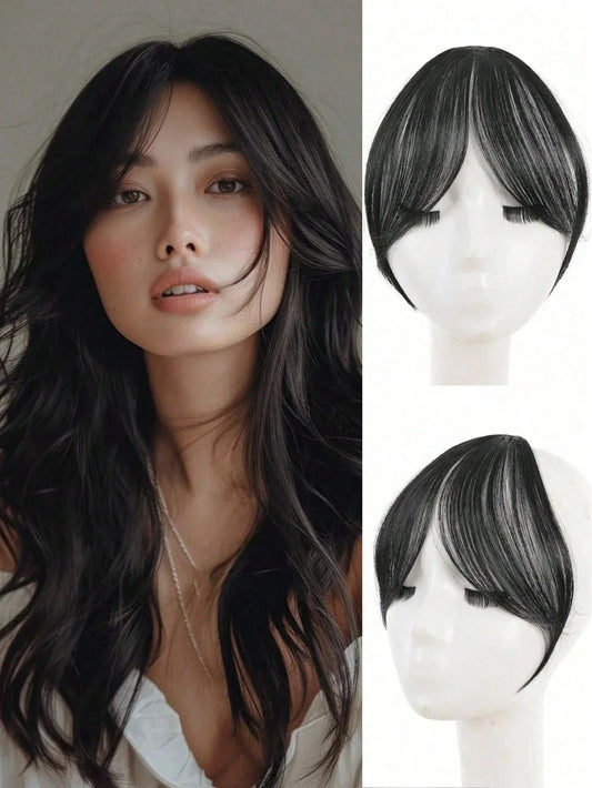 Clip In Middle Part Bangs Hair Extension – Natural Seamless French Bangs Hairpiece Free Shipping