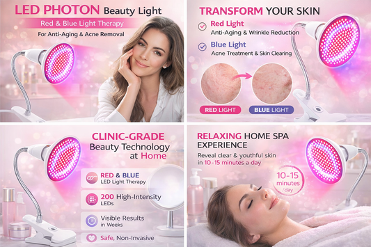 LED Red Light Photon Therapy Face Mask Beauty Instrument Facial SPA Acne Wrinkle Removal Skin Rejuvenation Anti Age Device