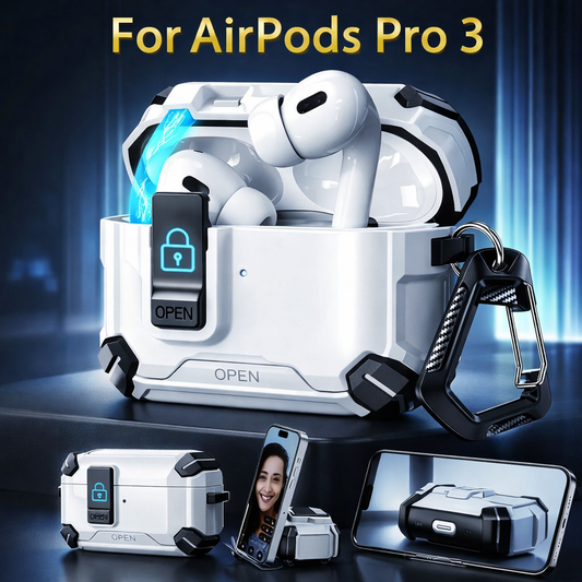 AuraGuard Pro – Magnetic premium Case with Adjustable Stand for AirPods 1/2/3/4 & Pro