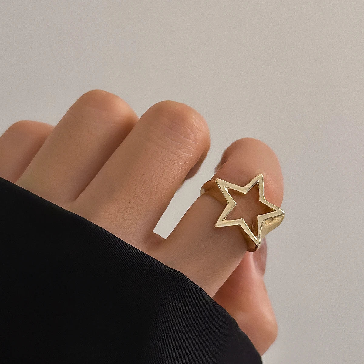 Women’s Irregular Star Open Ring – Adjustable Metal Statement Jewelry Fashion Accessory Free Shipping