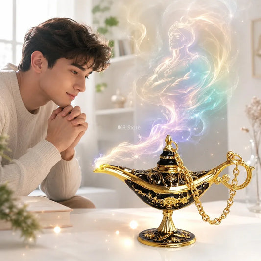 Decorative Genie Lamp Figurine – Metal Magic Lamp Home Decoration for Bedroom & Living Room Free Shipping