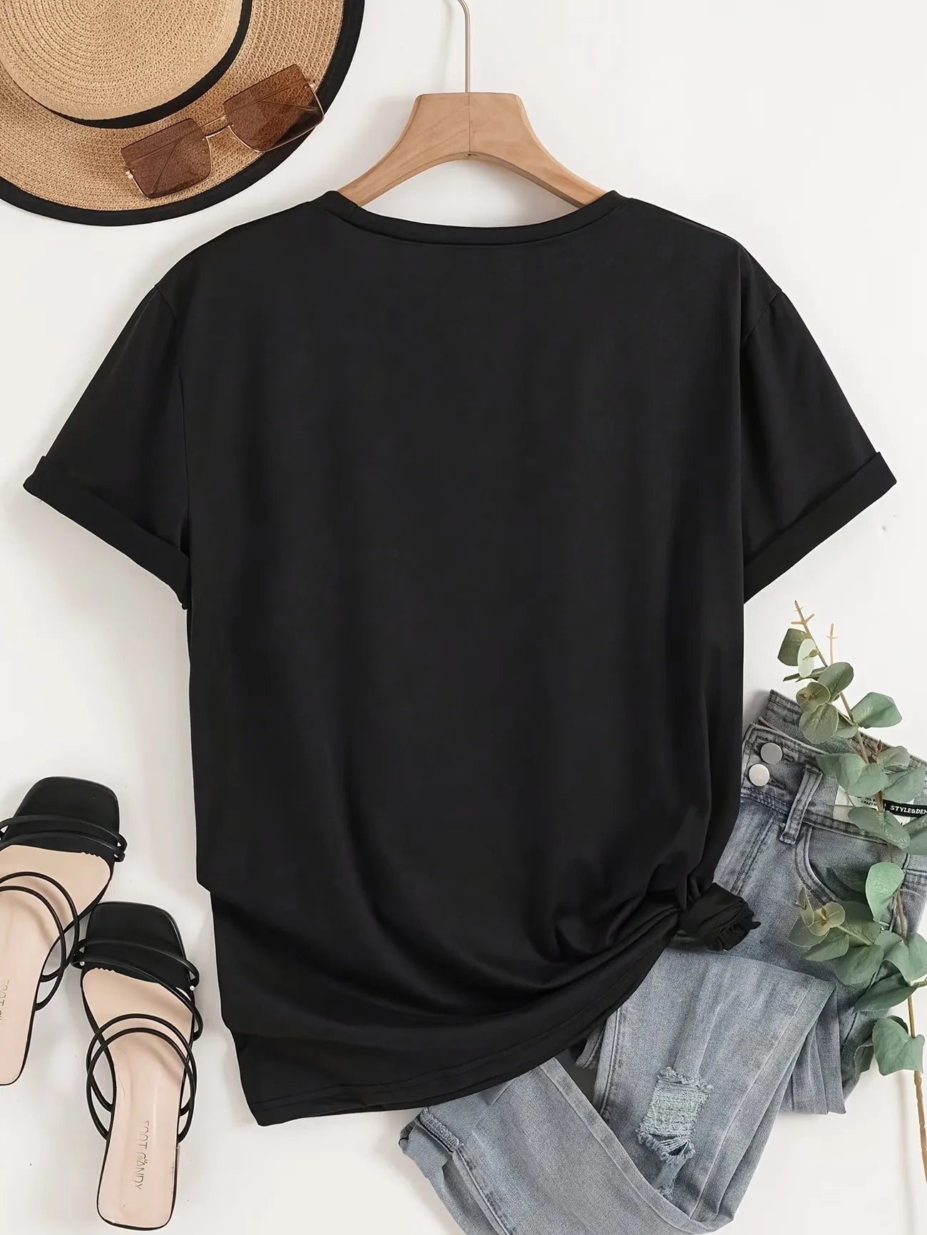 Just Breathe Dandelion T-shirt V Neck Casual Fashion Y2k Printed T Shirts Women Short Sleeve Tee Shirt V-Neck Summer