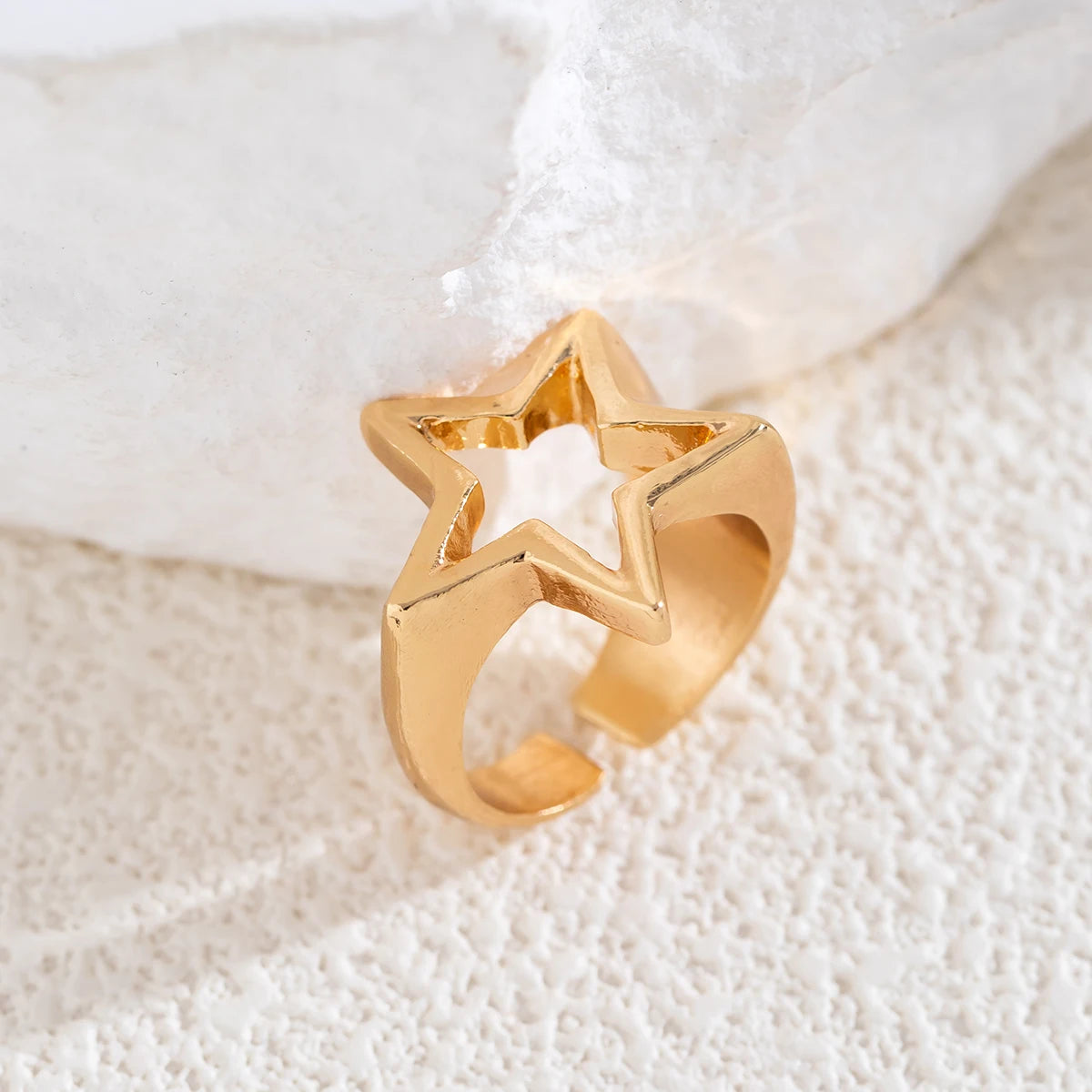 Women’s Irregular Star Open Ring – Adjustable Metal Statement Jewelry Fashion Accessory Free Shipping