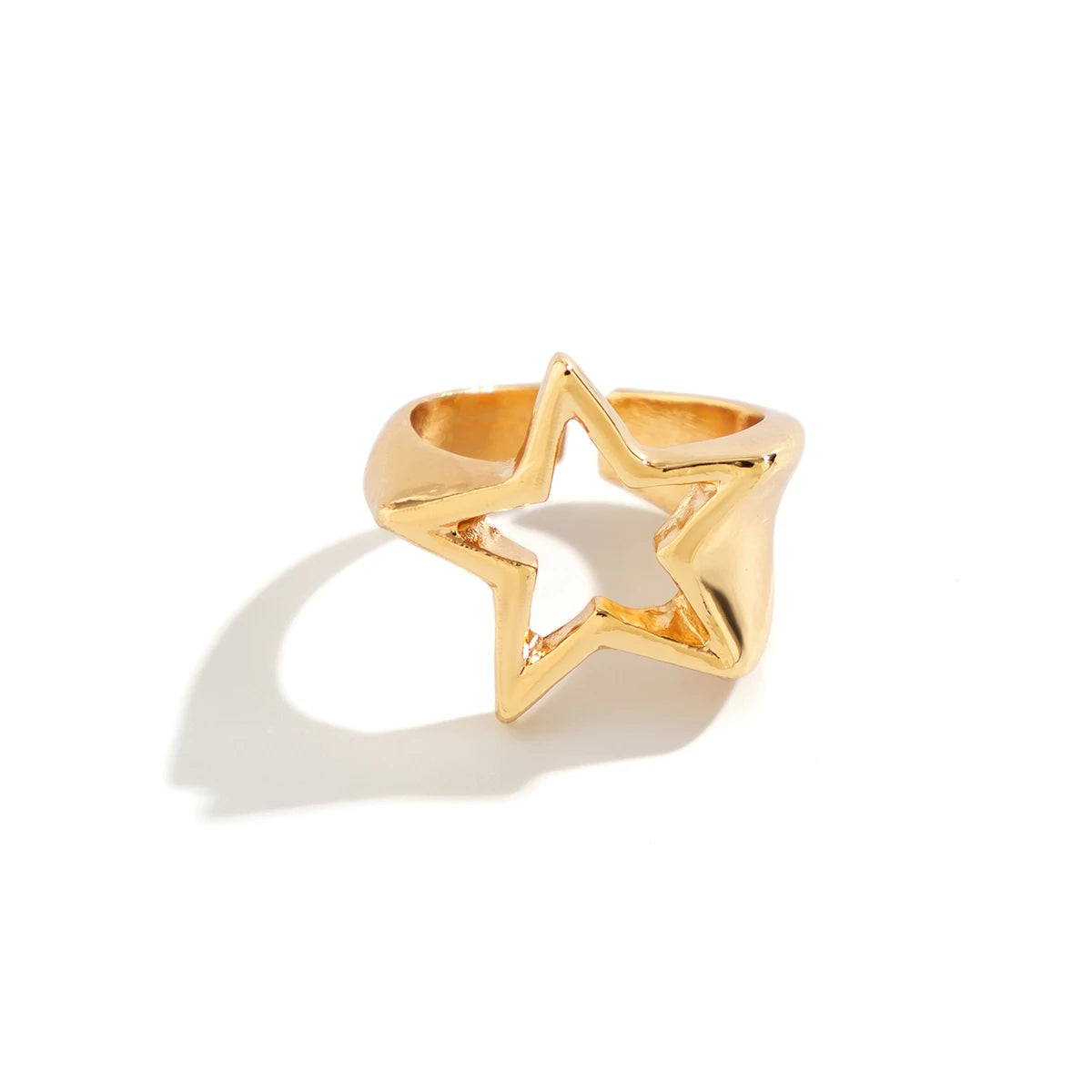 Women’s Irregular Star Open Ring – Adjustable Metal Statement Jewelry Fashion Accessory Free Shipping