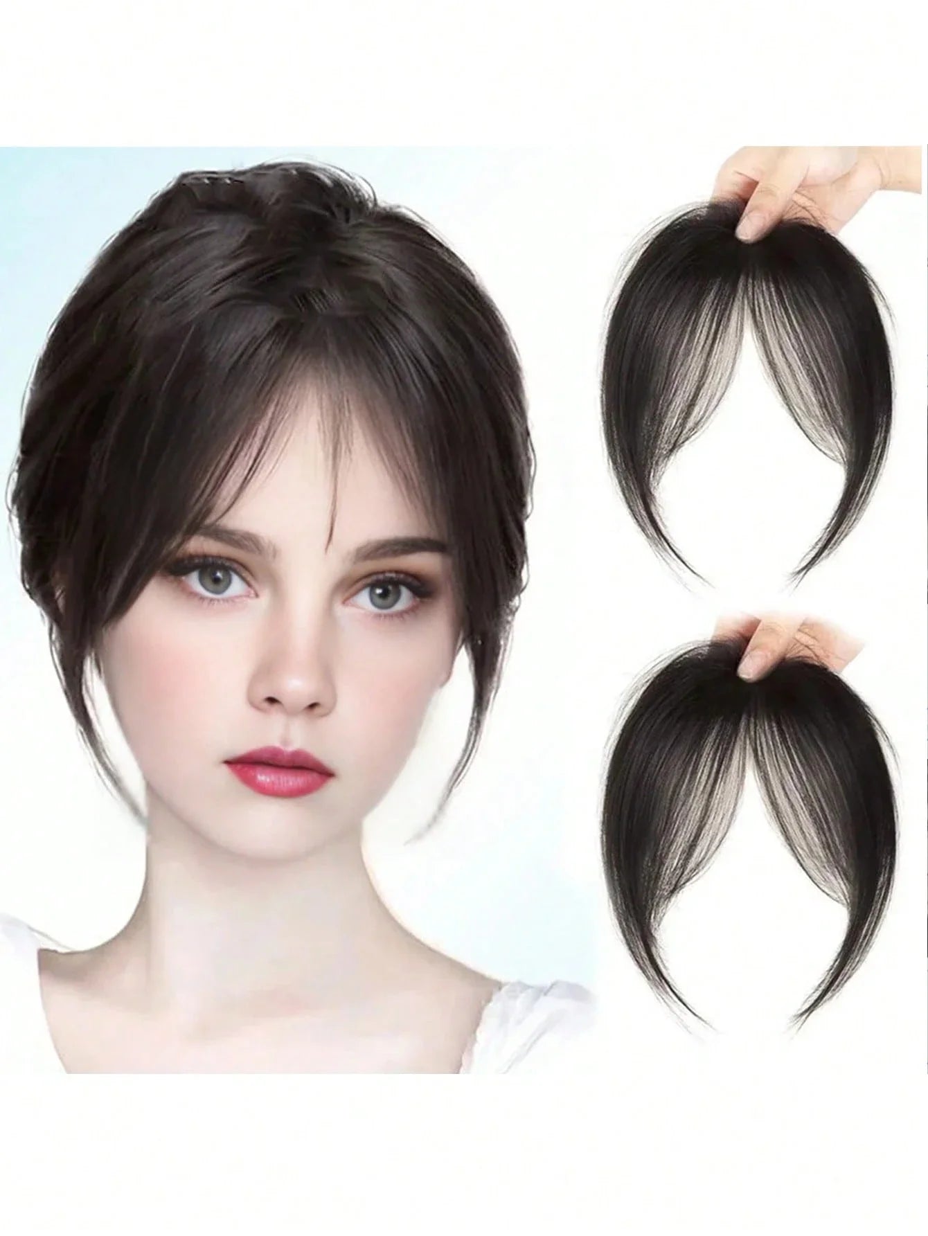 Clip In Middle Part Bangs Hair Extension – Natural Seamless French Bangs Hairpiece Free Shipping
