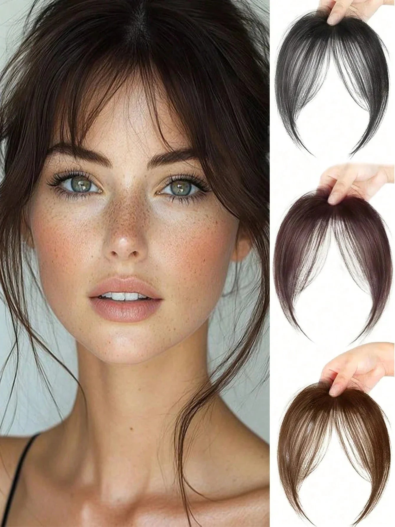 Clip In Middle Part Bangs Hair Extension – Natural Seamless French Bangs Hairpiece Free Shipping