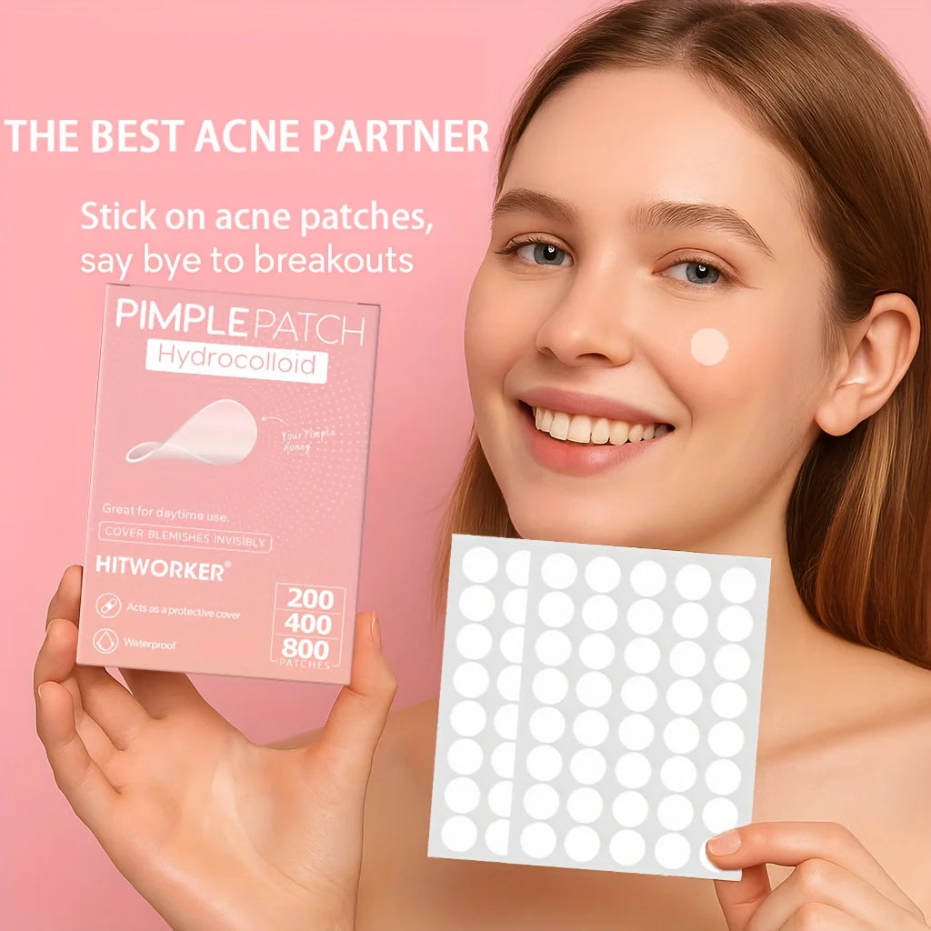 800 PCS Hydrocolloid Acne Pimple Patches – Invisible Spot Treatment for Oil Control, Blemish Care & Fast Absorption