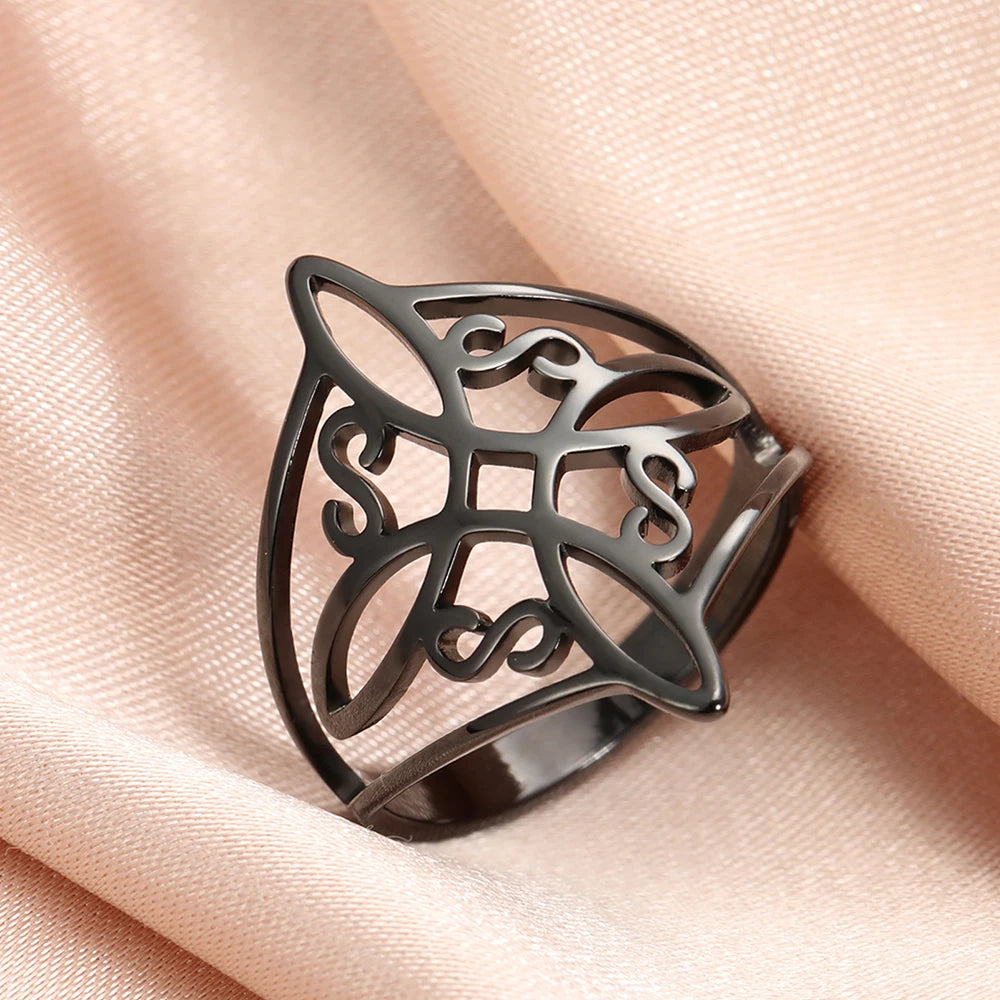 Celtic Knot Stainless Steel Ring for Men & Women – 18K Gold Plated Symbol Jewelry Free Shipping