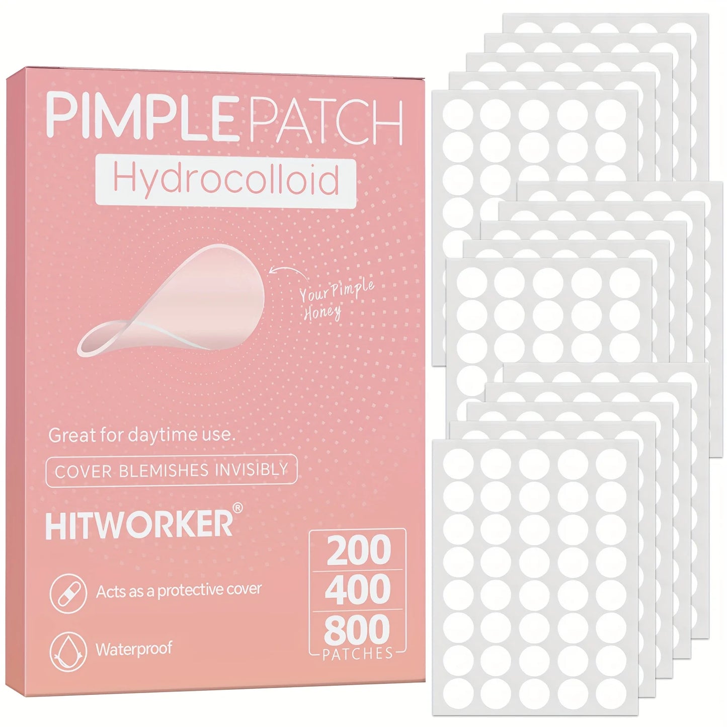 800 PCS Hydrocolloid Acne Pimple Patches – Invisible Spot Treatment for Oil Control, Blemish Care & Fast Absorption