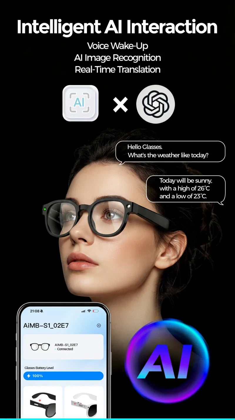 Next-Gen Smart Glasses – 4K Camera, Live Translation & Wireless Aud