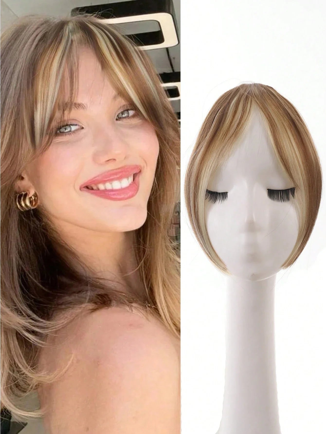 Clip In Middle Part Bangs Hair Extension – Natural Seamless French Bangs Hairpiece Free Shipping