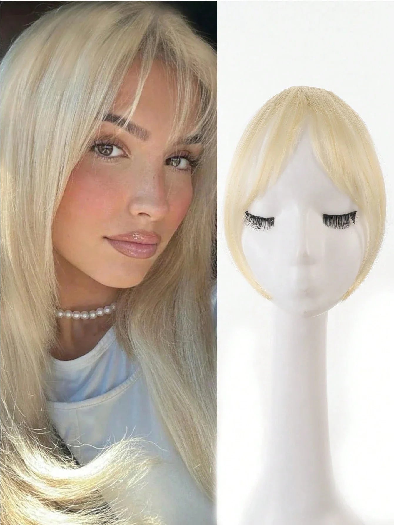 Clip In Middle Part Bangs Hair Extension – Natural Seamless French Bangs Hairpiece Free Shipping
