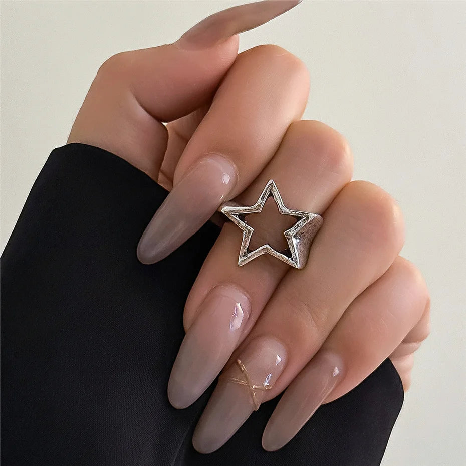 Women’s Irregular Star Open Ring – Adjustable Metal Statement Jewelry Fashion Accessory Free Shipping