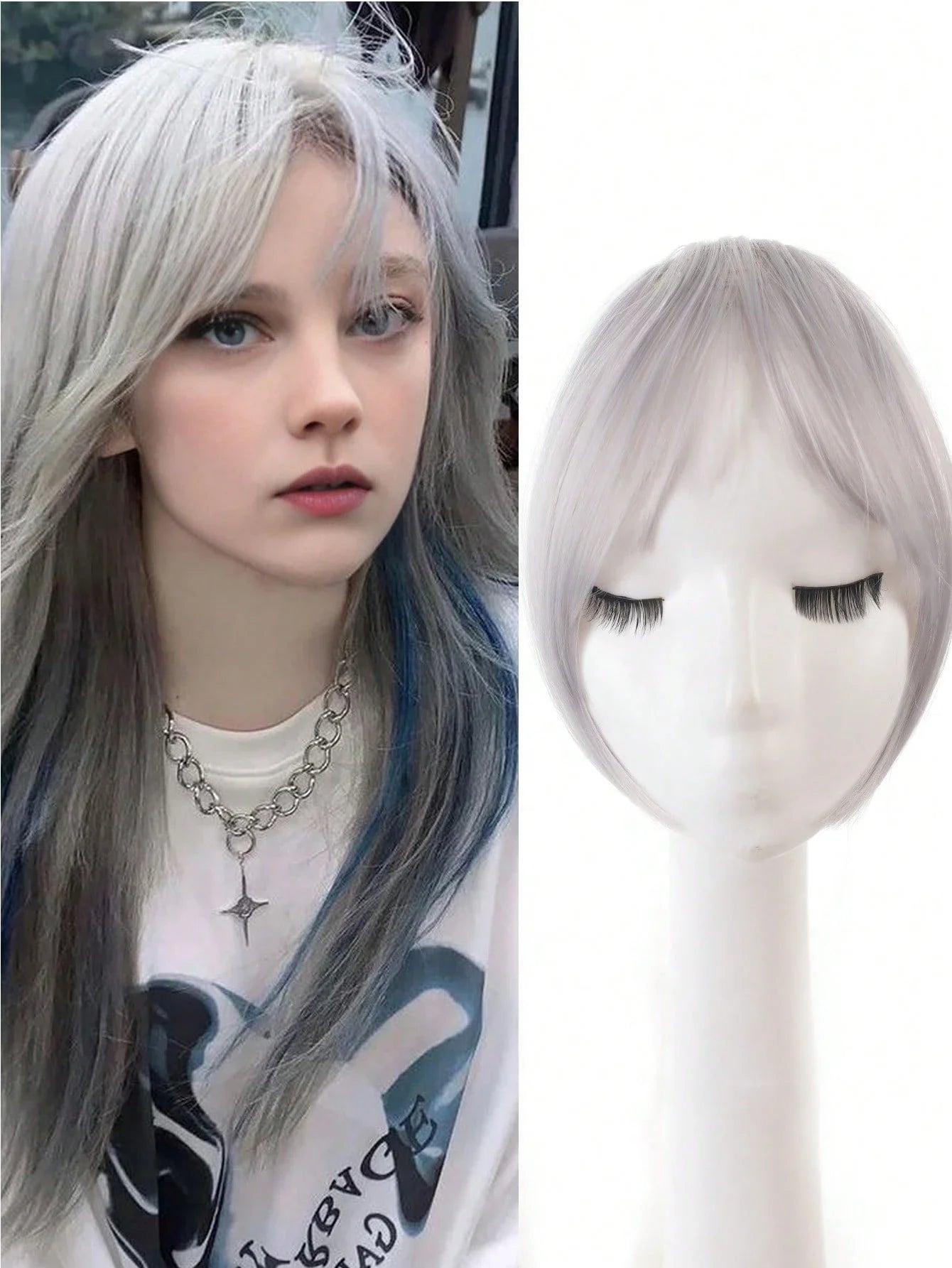 Clip In Middle Part Bangs Hair Extension – Natural Seamless French Bangs Hairpiece Free Shipping