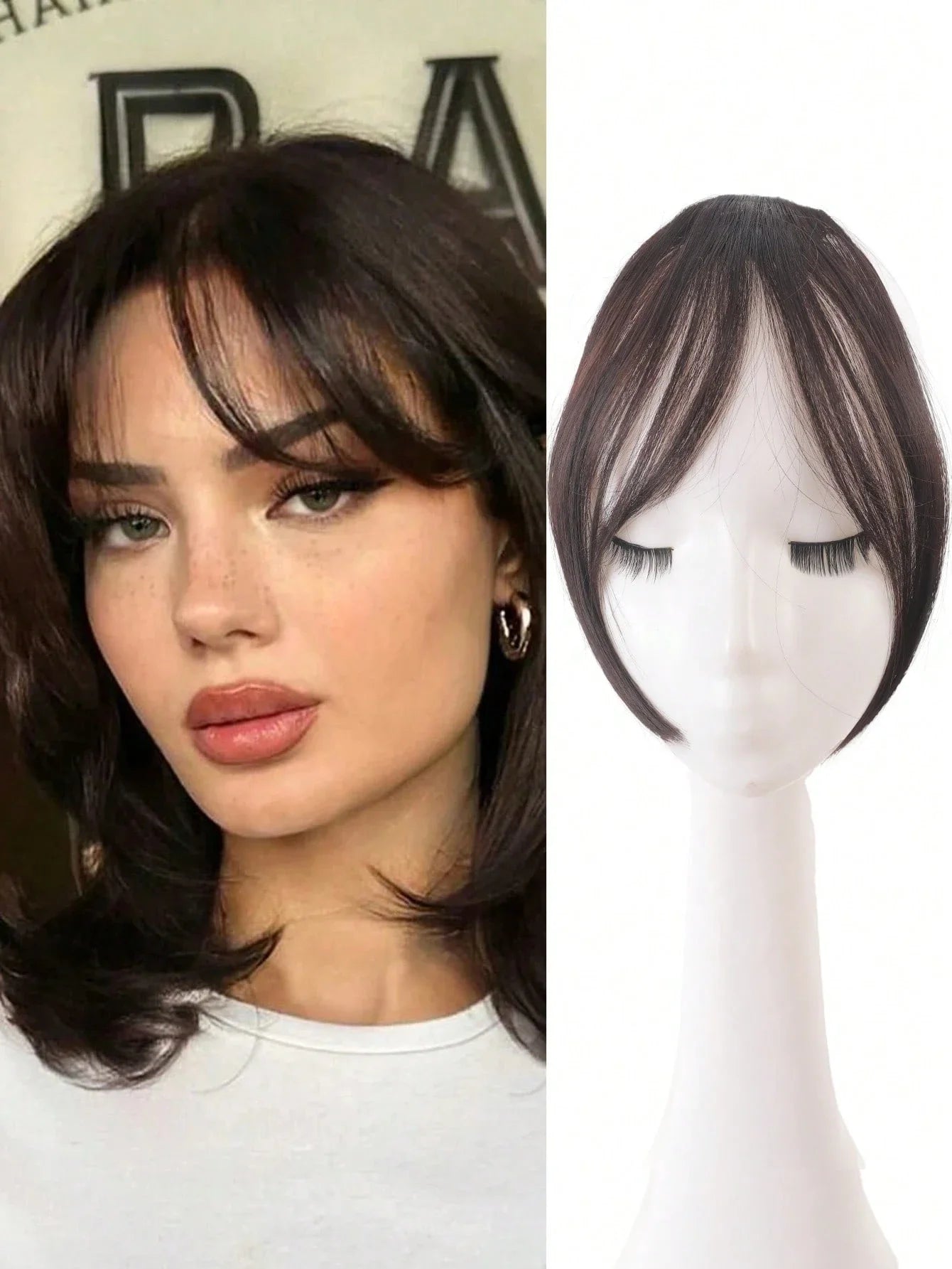 Clip In Middle Part Bangs Hair Extension – Natural Seamless French Bangs Hairpiece Free Shipping
