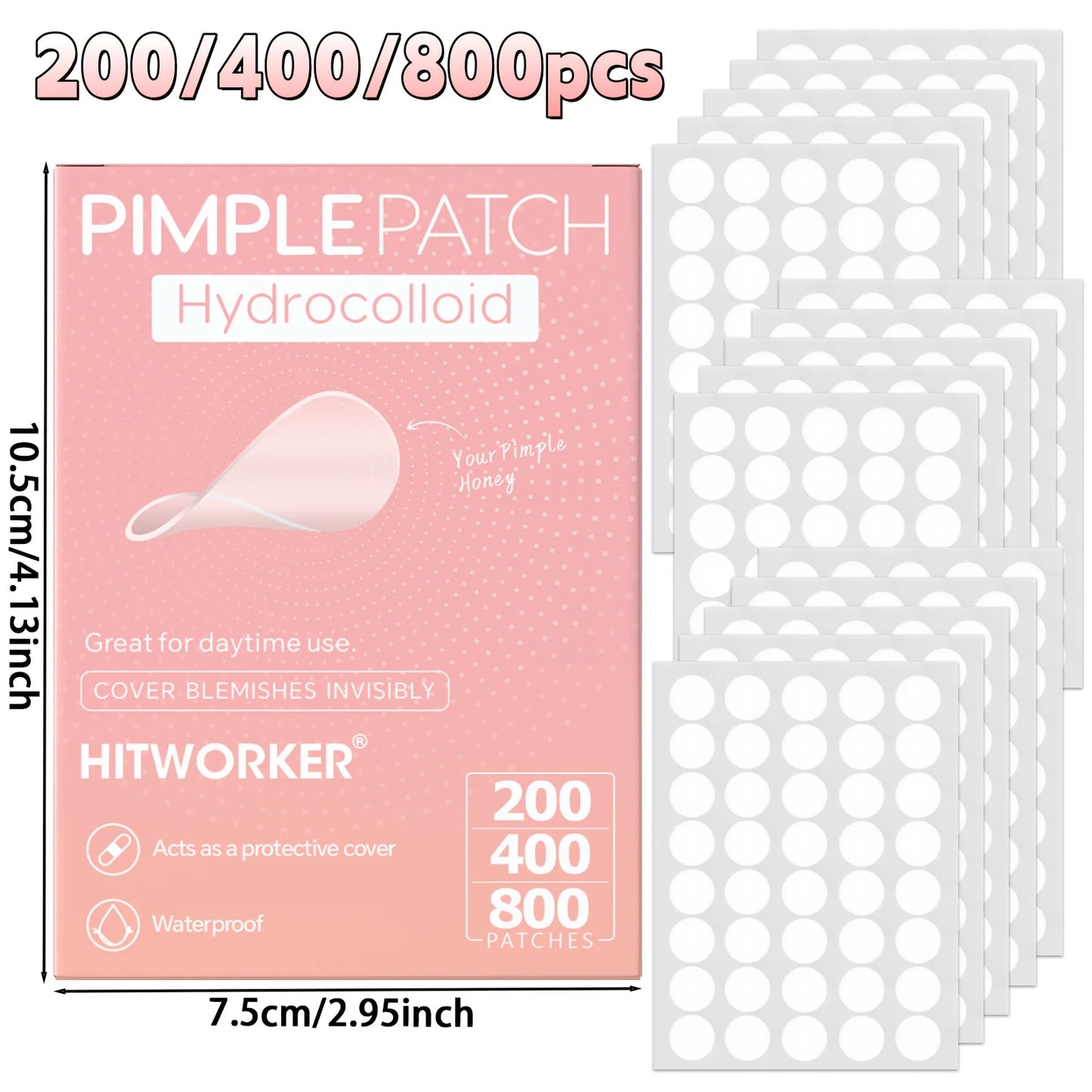 800 PCS Hydrocolloid Acne Pimple Patches – Invisible Spot Treatment for Oil Control, Blemish Care & Fast Absorption