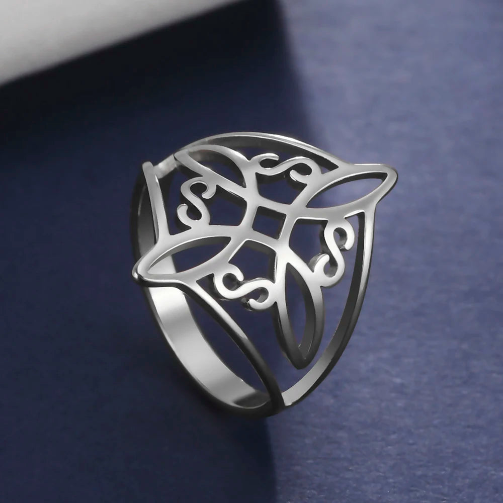 Celtic Knot Stainless Steel Ring for Men & Women – 18K Gold Plated Symbol Jewelry Free Shipping