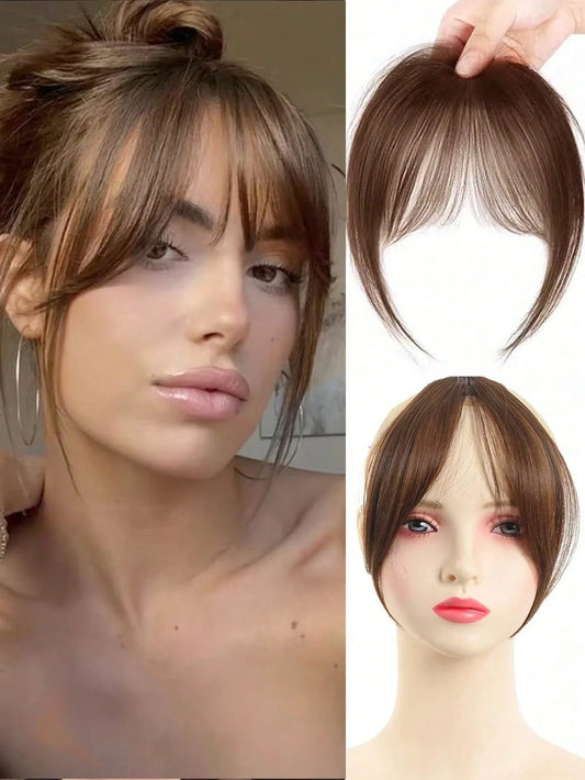 Clip In Middle Part Bangs Hair Extension – Natural Seamless French Bangs Hairpiece Free Shipping