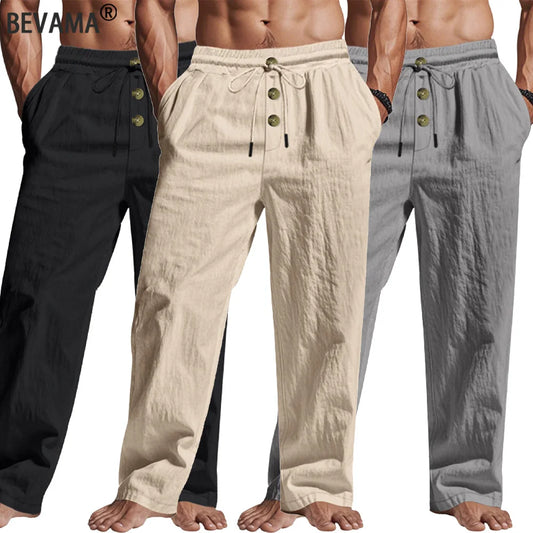 Men’s Summer Casual Trousers – Comfortable Lightweight Pants for Beach, Travel & Daily Wear Free Shipping