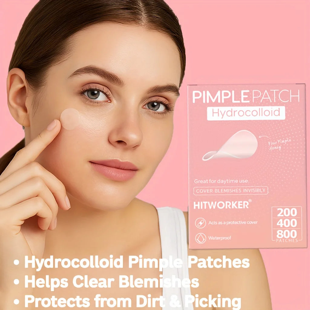 800 PCS Hydrocolloid Acne Pimple Patches – Invisible Spot Treatment for Oil Control, Blemish Care & Fast Absorption
