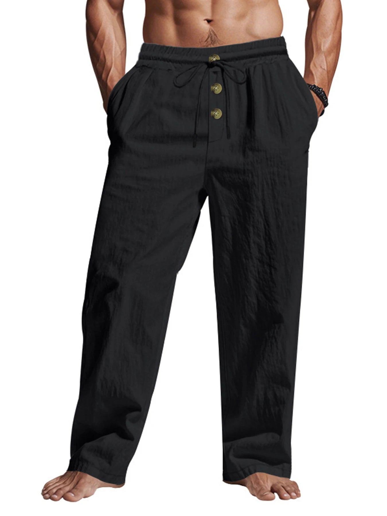 Men’s Summer Casual Trousers – Comfortable Lightweight Pants for Beach, Travel & Daily Wear Free Shipping