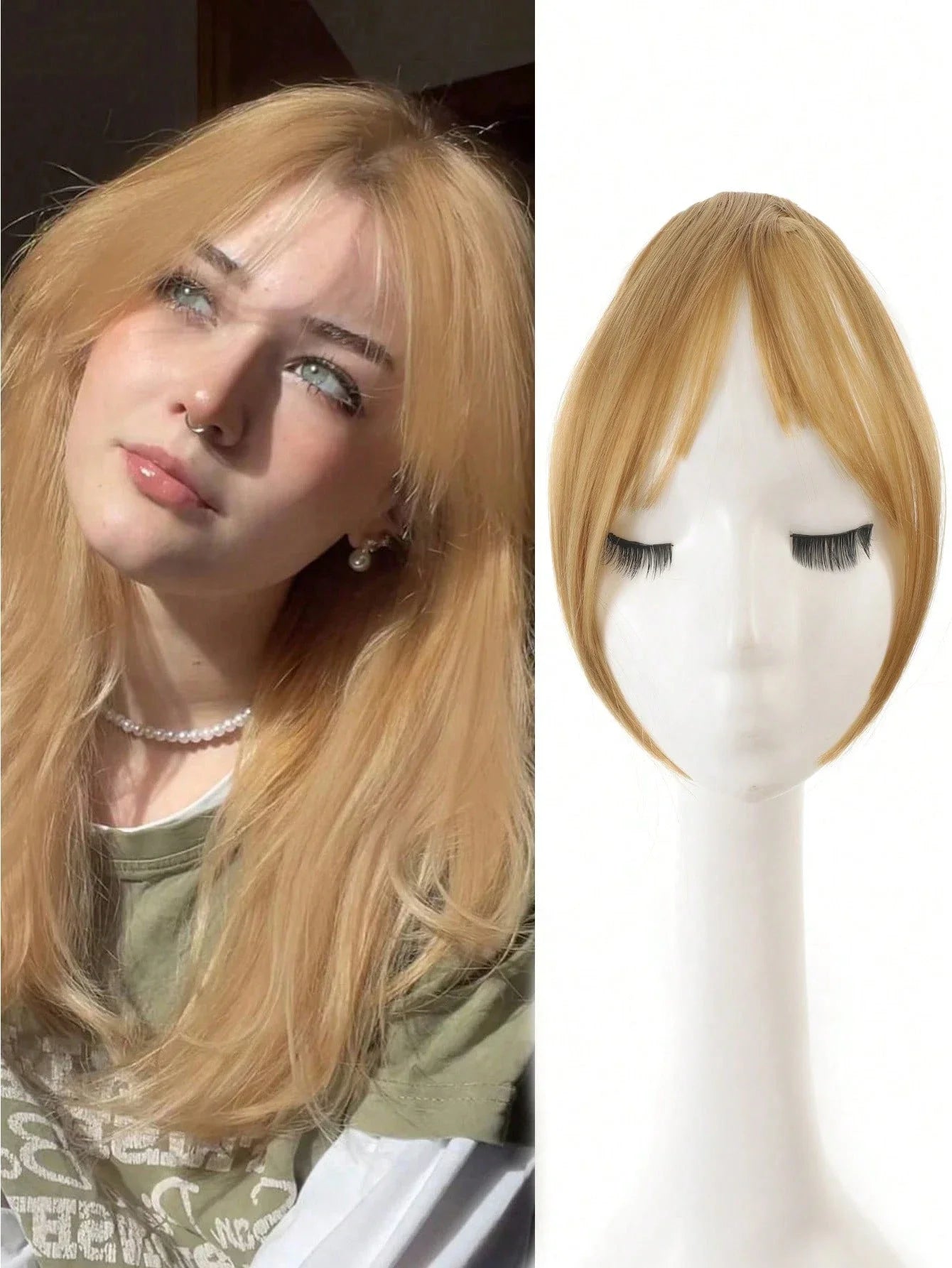 Clip In Middle Part Bangs Hair Extension – Natural Seamless French Bangs Hairpiece Free Shipping