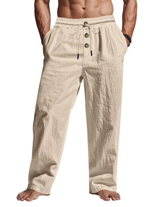 Men’s Summer Casual Trousers – Comfortable Lightweight Pants for Beach, Travel & Daily Wear Free Shipping