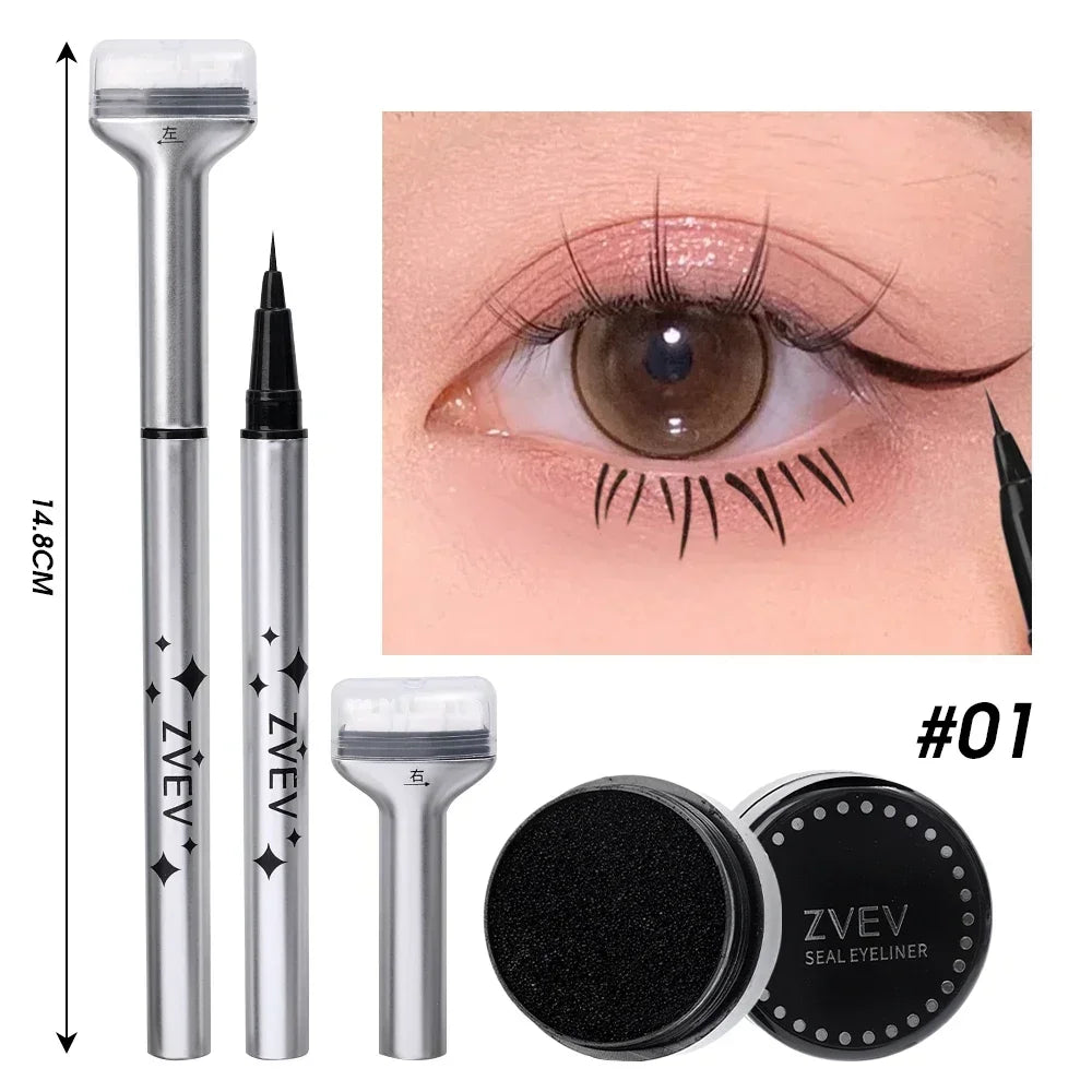 2 in 1 Lower Lash Stamp Eyeliner Pen – DIY Eyelash Extension Effect Makeup Tool Free Shipping