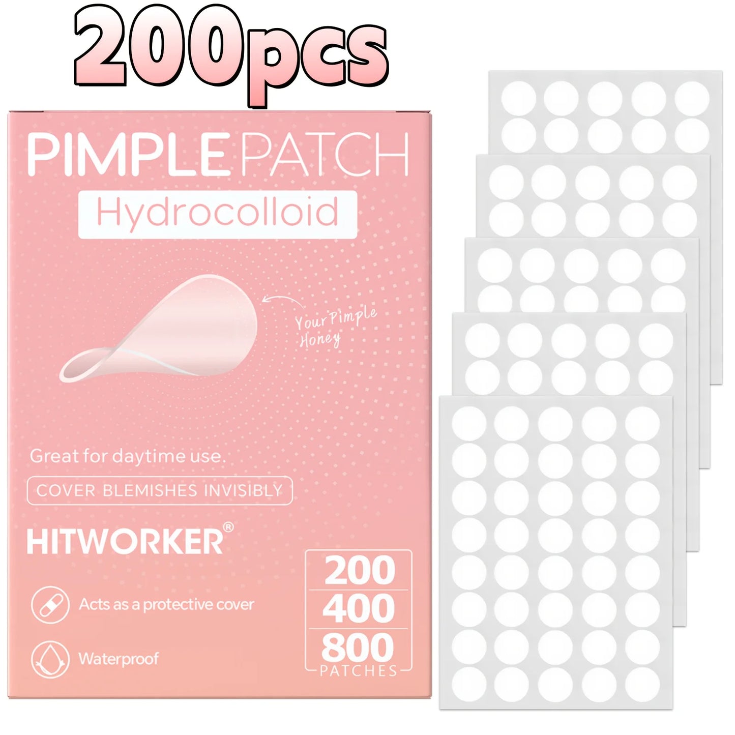 800 PCS Hydrocolloid Acne Pimple Patches – Invisible Spot Treatment for Oil Control, Blemish Care & Fast Absorption