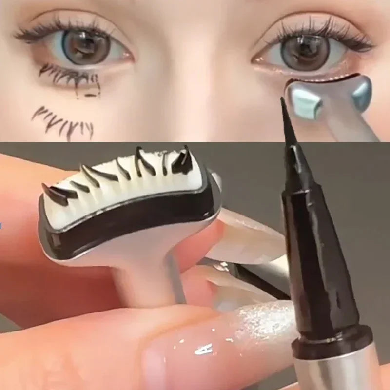 2 in 1 Lower Lash Stamp Eyeliner Pen – DIY Eyelash Extension Effect Makeup Tool Free Shipping