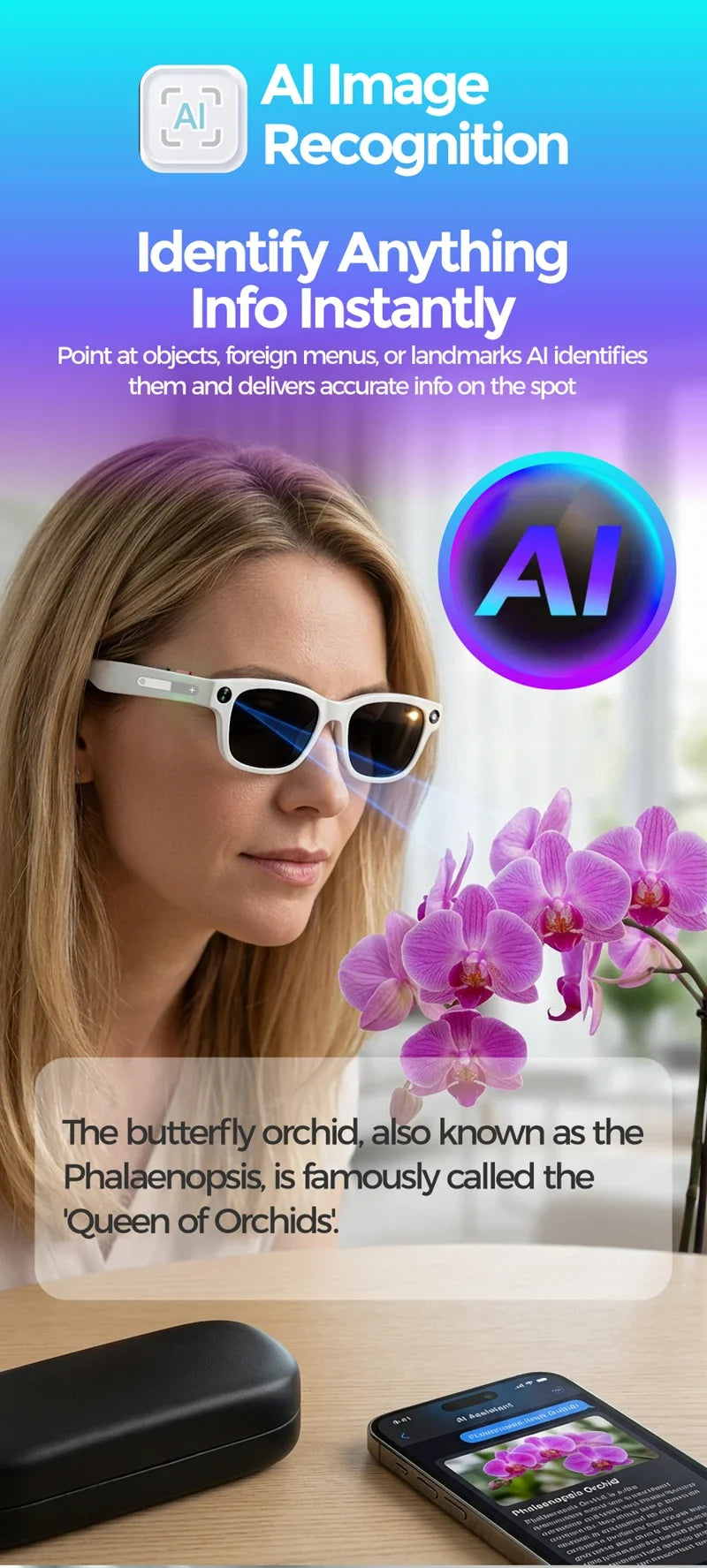 Next-Gen Smart Glasses – 4K Camera, Live Translation & Wireless Aud