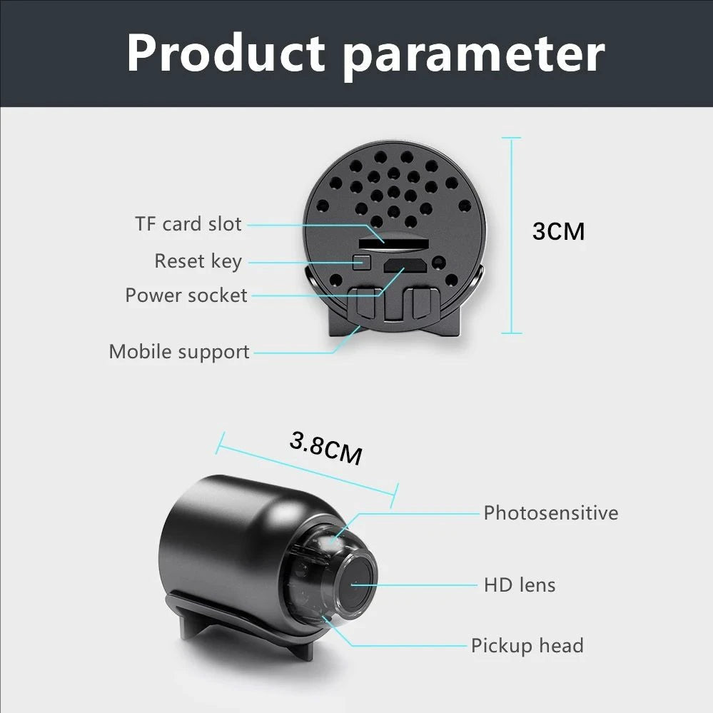Mini WiFi Security Camera – Smart Wireless Night Vision Home