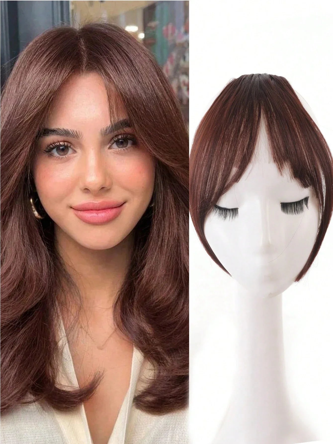 Clip In Middle Part Bangs Hair Extension – Natural Seamless French Bangs Hairpiece Free Shipping