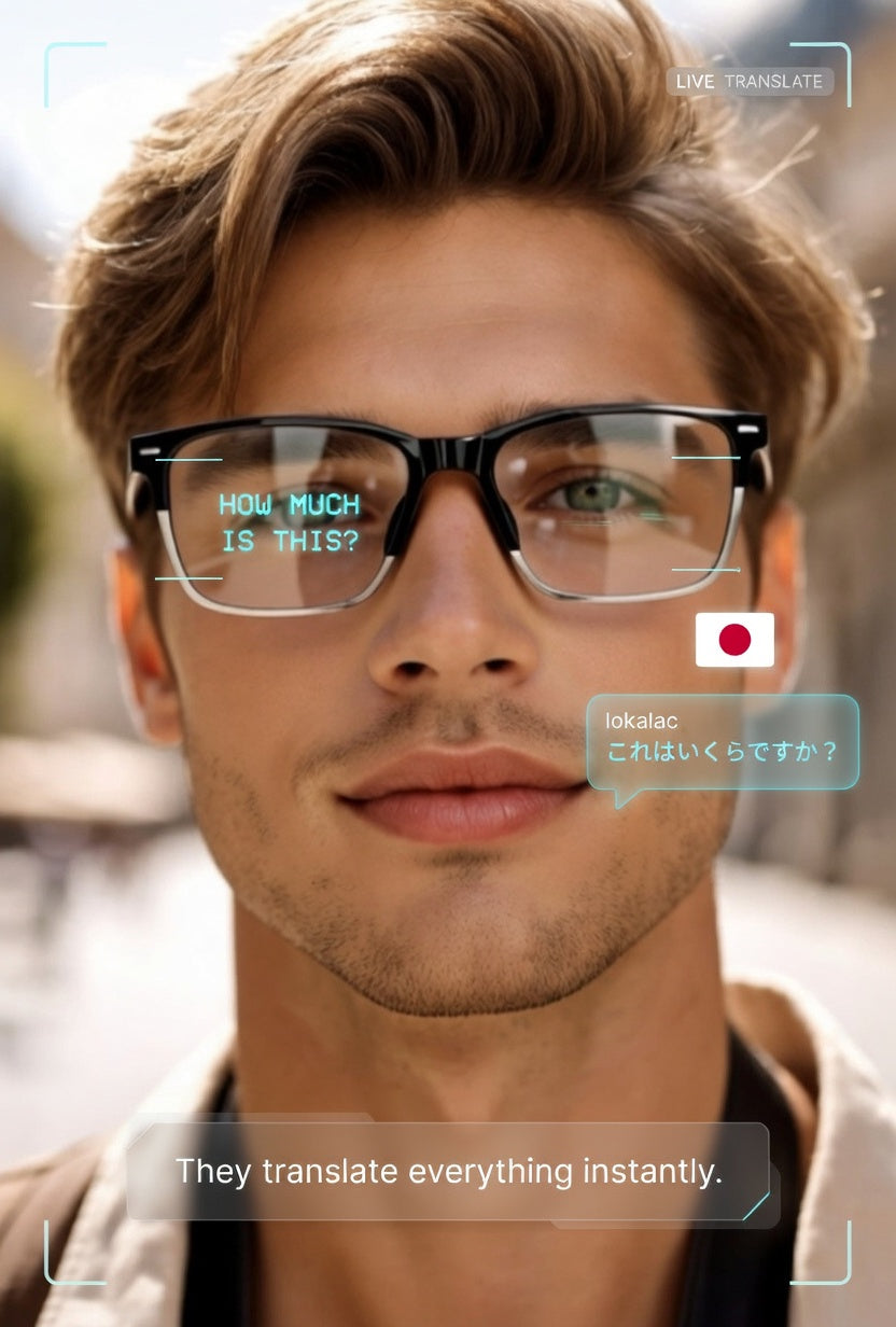 Next-Gen Smart Glasses – 4K Camera, Live Translation & Wireless Aud